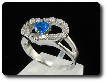 Arresting 5mm Blue Sapphire Heart Cut Ring