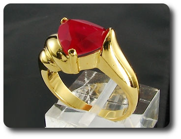 10mm Red Ruby Heart Cut Ring