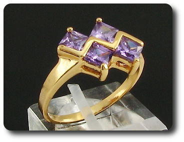 4 x 5mm Purple Amethyst Ring