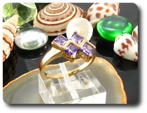 4 x 5mm Purple Amethyst Ring