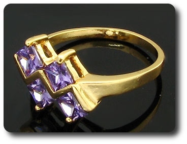 4 x 5mm Purple Amethyst Ring