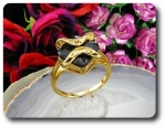 12mm Black Sapphire Princess Cut Gold Ring