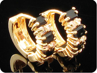 6 x 4 mm Black Sapphire Earrings