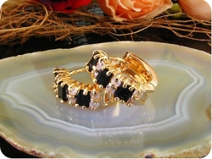 6 x 4 mm Black Sapphire Earrings