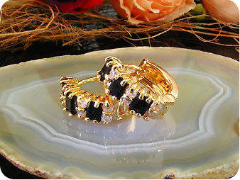 6 x 4 mm Black Sapphire Earrings