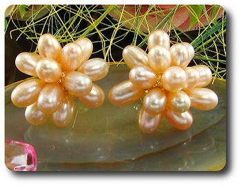 30x5mm Creamy Fresh Water Pearl Gold Stud Earrings