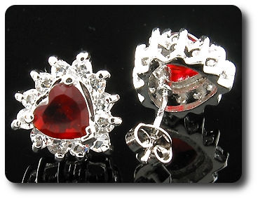 2x6mm Red Ruby Earrings