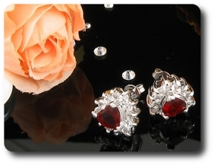 2x6mm Red Ruby Earrings