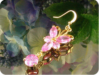 10~5mm Pink Sapphire Earrings