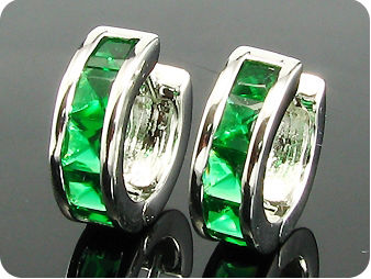 10x4mm Green Emerald Earrings