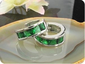 10x4mm Green Emerald Earrings