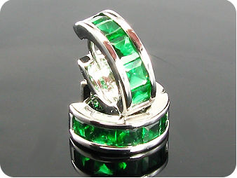 10x4mm Green Emerald Earrings