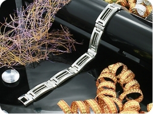 Lavish Cross Pattern Silver Polish Steel Men Bracelet