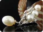 8~5mmx8 White Fresh Water Pearl Earrings