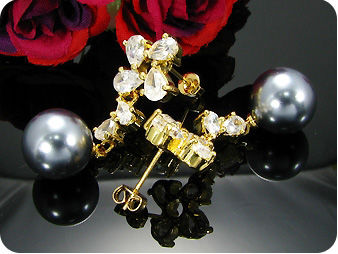 2x12mm Black Fresh Water Pearl Earrings