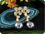 2x12mm Black Fresh Water Pearl Earrings