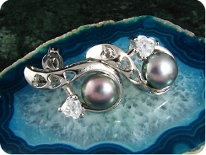 Sensational 2x8mm Black Fresh Water Pearl Earrings