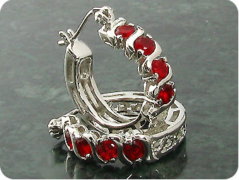 Dainty 8 x 3mm Red Rubies Earrings