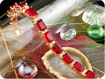 13 x 9mm Red Rubies Bracelet