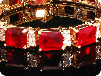 13 x 9mm Red Rubies Bracelet