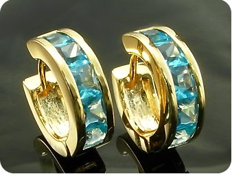 10x4mm Ocean Blue Sapphire Earrings