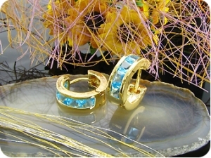 10x4mm Ocean Blue Sapphire Earrings