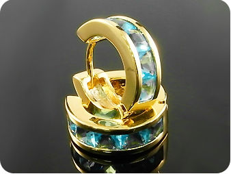 10x4mm Ocean Blue Sapphire Earrings