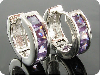 10x4mm Purple Amethysts Earrings