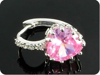 2 x 9mm Pink Sapphires Hoop Style Heart Cut Earrings