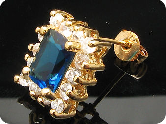 2x8mm Royal Blue Sapphire Earrings