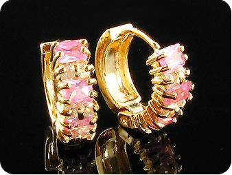 6 x 4mm Pink Sapphire Earrings