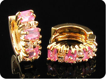 6 x 4mm Pink Sapphire Earrings