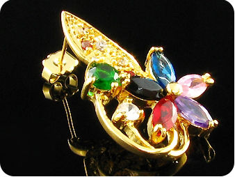 12x8~3mm Multicolor Sapphires Earrings