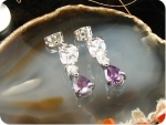 2 x 7mm Purple Amethysts Rain Drop Earrings
