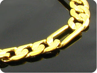 Stylish Engraving Link Chain Pattern Gold Men Bracelet