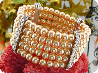 155x5mm Creamy Color Pearl White Topaz Canival Bracelet