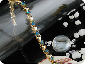 19 x 3mm Blue Sapphires Gold Bracelet