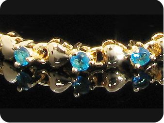 19 x 3mm Blue Sapphires Gold Bracelet