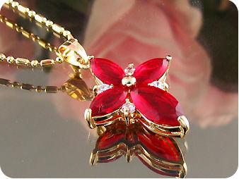 10~15mm Hot Red Ruby Topaz Gold Pendant Earrings Set