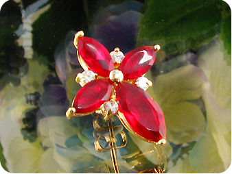 10~15mm Hot Red Ruby Topaz Gold Pendant Earrings Set