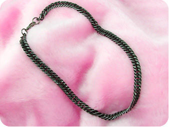 Black Steel Interlocking Men Necklace