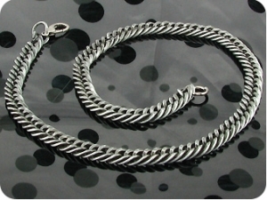 Black Steel Interlocking Men Necklace
