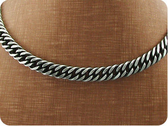 Black Steel Interlocking Men Necklace