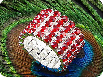 90x3mm Red Ruby Dancing Party Gold Canival Ring