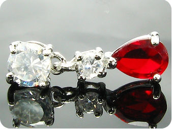 2x7mm Red Rubies Earrings