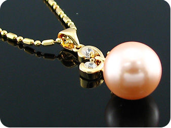 12mm Creamy Huge Pearl Topaz Gold Pendant Earrings Set