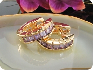 14x3mm Purple Amethysts Earrings