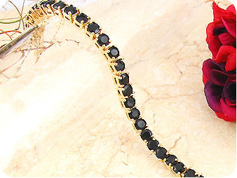 38 x 4mm Black Sapphires Bracelet