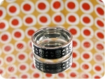 Stainless Steel Skeleton Skull Carving Black Men Ring