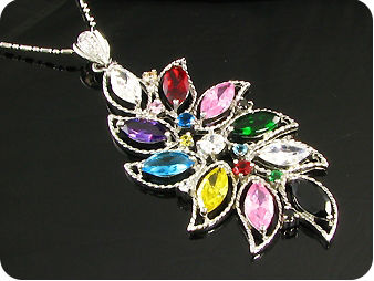23x12~4mm Multicolor Topaz Leaves Pendant Earrings Set